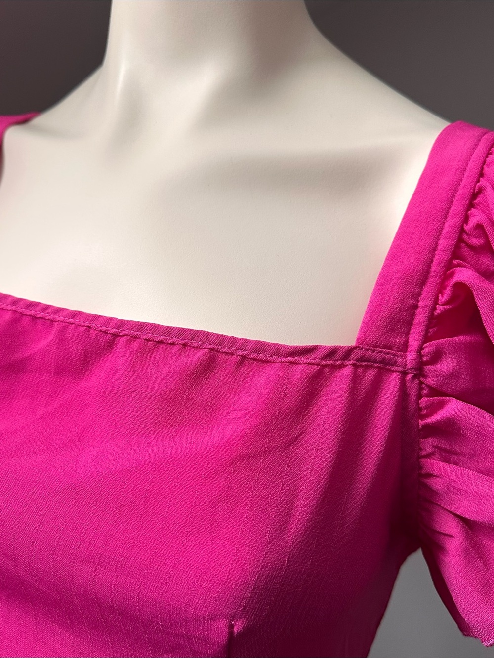 Open-Back Ruffle Sundress in Hot Pink - Picture 6 of 8